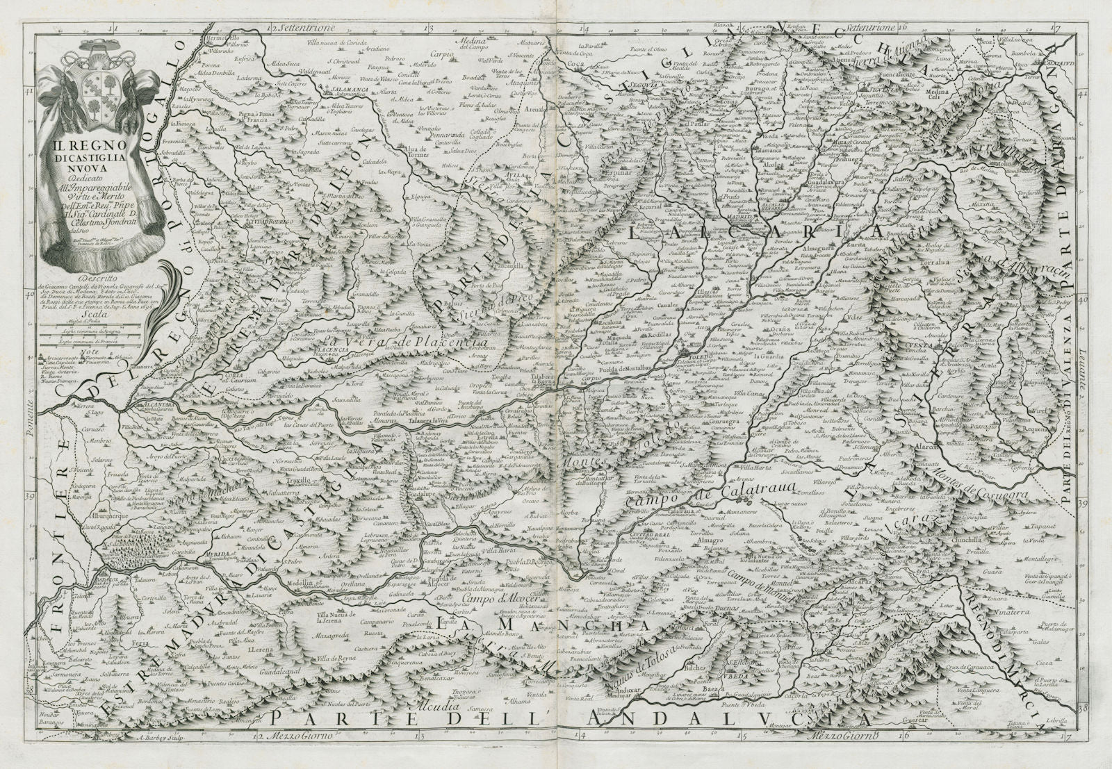 Il Regno di Castiglia Nuova. New Castile. Castilla Nueva ROSSI/CANTELLI 1696 map